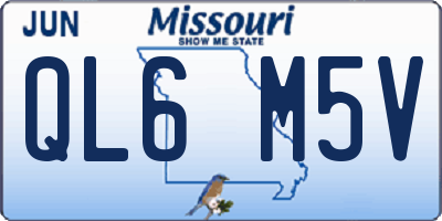 MO license plate QL6M5V