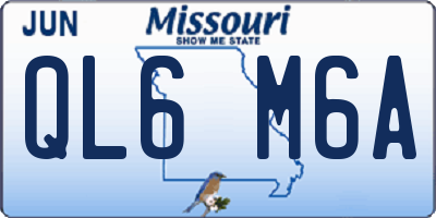 MO license plate QL6M6A