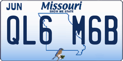 MO license plate QL6M6B