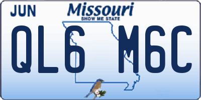 MO license plate QL6M6C