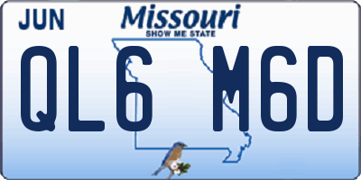 MO license plate QL6M6D