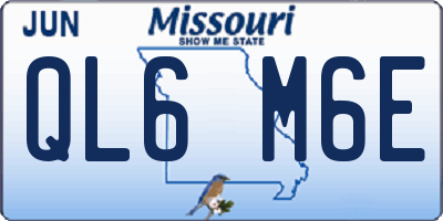 MO license plate QL6M6E