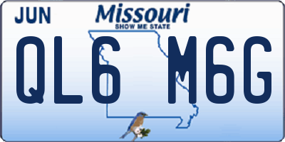 MO license plate QL6M6G