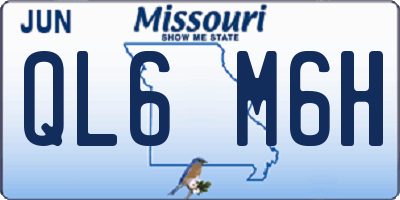 MO license plate QL6M6H
