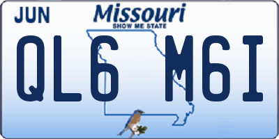 MO license plate QL6M6I