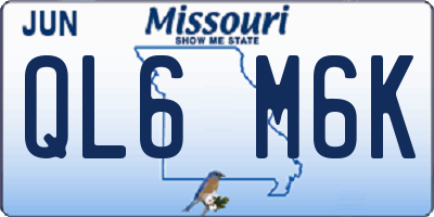 MO license plate QL6M6K