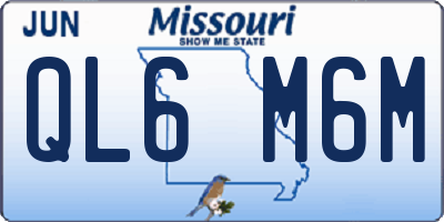 MO license plate QL6M6M