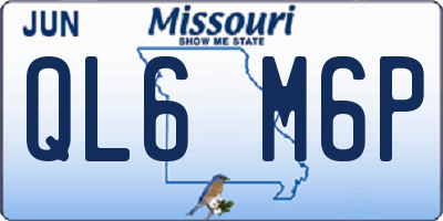 MO license plate QL6M6P