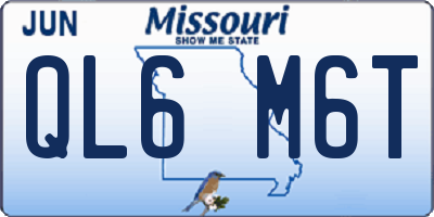 MO license plate QL6M6T