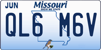 MO license plate QL6M6V