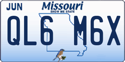 MO license plate QL6M6X