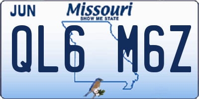 MO license plate QL6M6Z