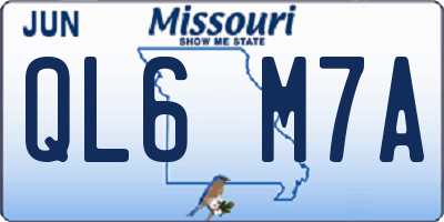 MO license plate QL6M7A