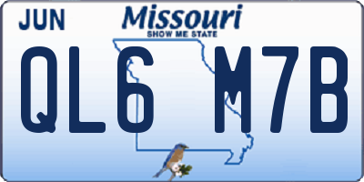 MO license plate QL6M7B
