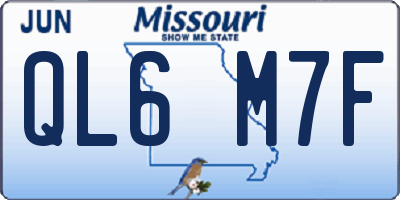 MO license plate QL6M7F