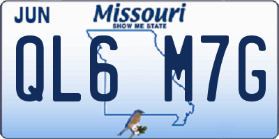 MO license plate QL6M7G