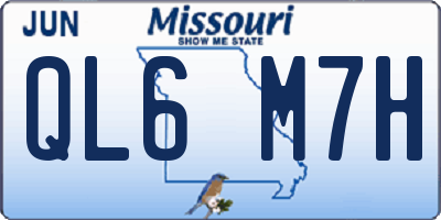 MO license plate QL6M7H