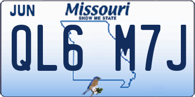 MO license plate QL6M7J