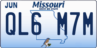 MO license plate QL6M7M