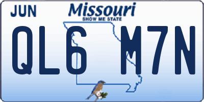 MO license plate QL6M7N