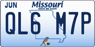 MO license plate QL6M7P