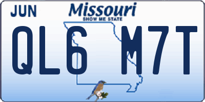 MO license plate QL6M7T