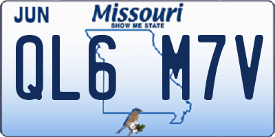 MO license plate QL6M7V