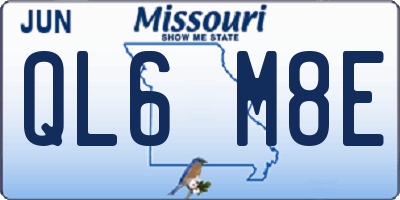 MO license plate QL6M8E