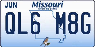 MO license plate QL6M8G
