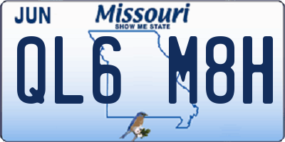 MO license plate QL6M8H