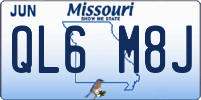 MO license plate QL6M8J