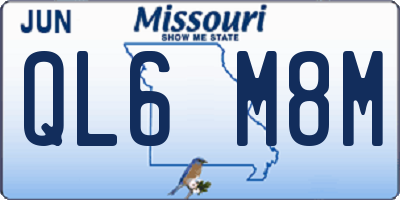 MO license plate QL6M8M