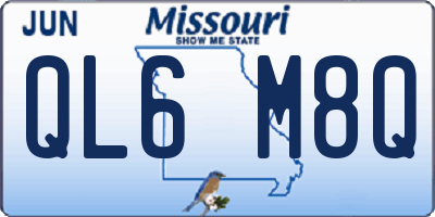 MO license plate QL6M8Q