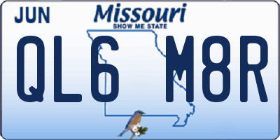 MO license plate QL6M8R