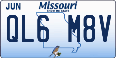 MO license plate QL6M8V