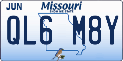 MO license plate QL6M8Y