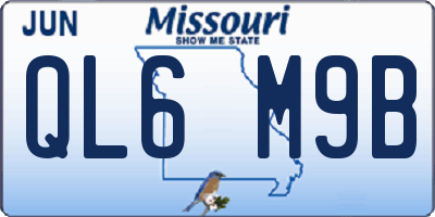 MO license plate QL6M9B