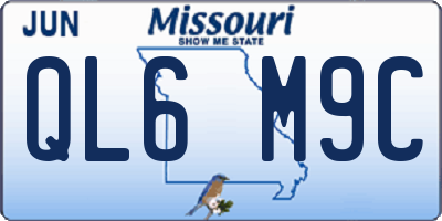 MO license plate QL6M9C