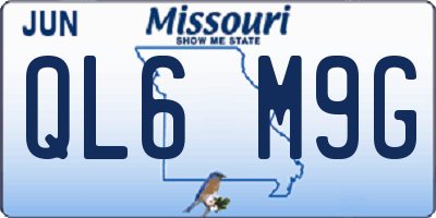 MO license plate QL6M9G