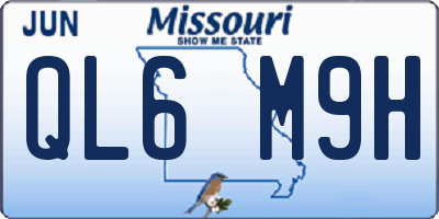 MO license plate QL6M9H