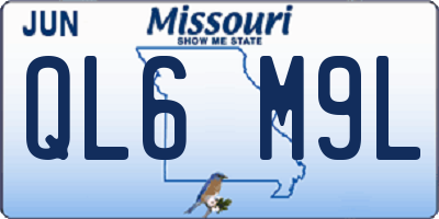 MO license plate QL6M9L