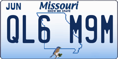 MO license plate QL6M9M