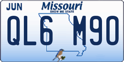 MO license plate QL6M9O