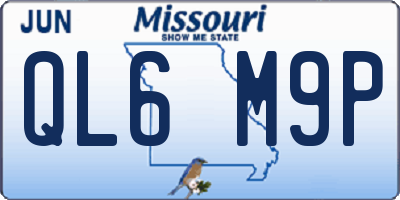 MO license plate QL6M9P