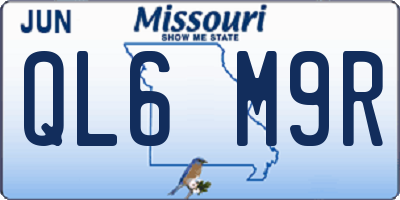 MO license plate QL6M9R