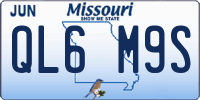 MO license plate QL6M9S