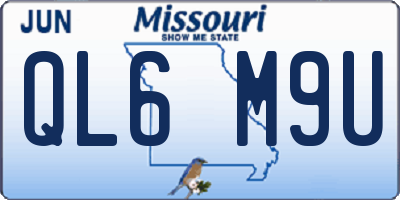 MO license plate QL6M9U