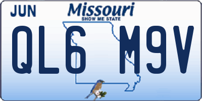 MO license plate QL6M9V