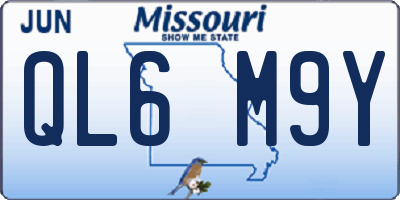 MO license plate QL6M9Y