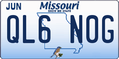MO license plate QL6N0G